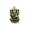 Estátua de Ganesha Elefante com Tromba de Latão Puro Sólido Estilo Sudeste Asiático Ornamento de Artesanato em Latão Peça Portátil Colecionável