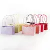 Bolsa tote rectangular repujada de macarrón bolsa para arreglos florales