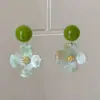 Brincos de Tachinha Florais Verde Fresco de Verão para Mulheres 2026 Novo Estilo Brincos Estilo Floresta Adequados para Estilo de Férias na Praia Acessórios de Orelha