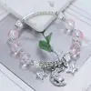 Pulseira Cristal Sereia Estilo Floresta Doce Nova Super Fada Feminina Design de Nicho Ins Versátil Estudante Melhor Amiga Pulseira DIY