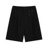 Conjunto de Cinco Peças Preto de Alta Qualidade Shorts Masculinos Verão Nova Chegada cleanfit Solto Versátil Calças Retas na Altura do Joelho