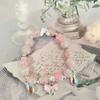 Nova pulseira de vidro doce de borboleta Mori feminina ins nicho pulseira de amigas contas florais de rachadura de gelo atacado
