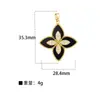 Accesorios para joyería diy directos de fábrica colgante H chapado en cobre colgante simple de piedra ojo de gato colgante de cisne microincrustado sin cadena