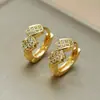 Brincos Quadrados Banhados a Cobre 18K Coloridos com Zircônia Estilo Europeu e Americano Moda para o Trabalho Sensação de Alto Padrão Trazes de Brinco Rombos Acessórios para Brincos