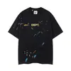 Gallery Dept Lavado y Desgastado Manga Corta Retro High Street Vintage Camiseta Suelta para Pareja Moderna
