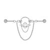 Moda Transfronteriza Europea y Americana Aretes de Tuerca para Hueso de la Oreja con Forma de Corazón y Mariposa, Aretes Puente para la Oreja de Acero de Titanio de Alta Gama, Venta al por Mayor de Fábrica de Joyería para Perforaciones