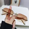 Gafas de Sol 2025 Nuevas Sin Marco Cortadas al Borde, Gafas de Sol de Moda y de Alta Gama, Gafas de Sol Sencillas y Versátiles para Mujer