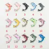 Atacado do Fabricante Versão Coreana Criativa Dupla Pendente Padrão Golfinho Gotejamento de Óleo Liga Metálica Colar Pulseira Pingente Joias Acessórios DIY
