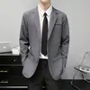 Chaqueta de traje casual para hombre, suelta, ruoshuai, chaqueta de traje pequeña de una pieza, primavera y otoño, de negocios, guapo, estilo coreano