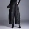 Qualidade Garantida Plus Size Afinando e Juvenil Jacquard Outono/Inverno Novos Calças Quentes de Algodão com Penugem para Mulheres de Meia-Idade, Calças Casuais de Nove Pontos
