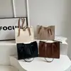 Bolso de Hombro Grande con Textura, Elegante y Sencillo, para Mujer, Nuevo Estilo de Verano, Bolso de Hombro de Alta Gama, Bolso Tote Grande de Capacidad para Viajar