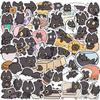 50 pegatinas de graffiti de gatito negro travieso de dibujos animados para guitarra, cuaderno, equipaje, DIY, pegatinas impermeables, lote transfronterizo