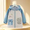 Ropa exterior impermeable y resistente a las manchas para niños, elegante abrigo de otoño e invierno, tallas mediana y grande, chaqueta de algodón con cremallera, adecuada para usar sobre la ropa