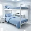 Conjunto de Lençol e Capa de Edredom de Três Peças, Algodão Puro, Capa de Edredom Azul Chama Resistente ao Fogo, Colcha para Uso em Dormitório, Conjunto de Roupa de Cama de Seis Peças