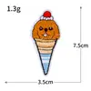 Bordado de dibujos animados bordado por computadora helado helado parche de tela adhesivo termofusible parche para planchar parche para ropa diy venta al por mayor