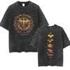 Camiseta Lavada Vintage de la Escuela de Guerra Basgiath Cuarta Ala Dragón
