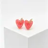 Pendientes Acrílicos Coloridos de Corazón Retro Exagerados Aros de Cobre para Oreja Sensación de Lujo Ligero de Gama Alta Resina Grandes Corazones de Melocotón para el Fondo de los Pendientes Adornos para la Oreja