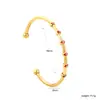 Pulsera Abierta Geométrica de Moda Personalizada Más Vendida en Europa y América Pulsera Dorada de Acero Inoxidable Retro Joyería Transfronteriza