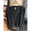 Camiseta Retro de Rayas con Cuello en V Holgada de Manga Larga Estilo Old Money para Hombres y Mujeres Moda Otoño Versátil Casual Capa Base Transpirable