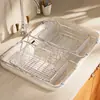 Cesta escurreplatos para fregadero, fregadero de cocina, escurreplatos ajustable, lavabo multiusos de acero inoxidable para lavar platos, cesta de almacenamiento para el hogar