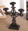 Candelabro Estilo Europeo Artesanía de Hierro Fundido Arte en Hierro Tallado Candelabro Portavelas Candelabro Retro Decoración para el Hogar y Bodas