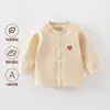 Abrigo para bebé para otoño e invierno, cálido, sin costuras, algodón puro, chaqueta acolchada para bebés y niños, top tipo cárdigan, ropa para bebé, Clase A