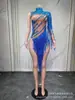 Traje de Rendimiento Brillante con Flecos de Pedrería y Lentejuelas Estilo Europeo y Americano Venta Caliente Transfronteriza Mono Sexy Ajustado Disfraz de Halloween