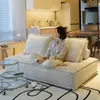 Sofá perezoso, sofá modular cúbico, sofá pequeño para apartamento, sofá de dormitorio de ocio minimalista italiano