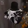 Gargantilla de Encaje con Lazo Floral Retro Francés Cadena para Clavícula Estilo Dulce Accesorios para Vestido de Novia