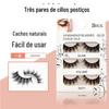 Três Pares de Cílios Postiços, Longos e Curvados, Fazem os Olhos Parecerem Maiores, Fáceis de Aplicar e Adicionam Volume aos Cílios para um Look Charmoso