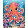 Kit de Pintura de Perlas DIY Mundo Marino: Tortuga, Delfín, Concha y Coral, 30x40cm, Paquete de Materiales para Pintura de Diamantes Hecha a Mano