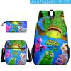 3D Nuevo Producto mi monstruo cantante Mochila de Concierto de Monstruos Bolsa Escolar Bolsa para Lápices Bolsa de Hombro Juego de Tres Piezas