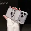 Adecuado para funda de teléfono con soporte magnético transparente para iPhone 18 Pro Max, funda de protección completa anticaídas Apple 17 13