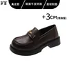Mocassins de couro genuíno com sola grossa para mulheres, novidade outono 2026, sapatos de couro pequenos estilo britânico com bico redondo, sapatos Mary Jane estilo universitário