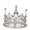 Diadema redonda dorada transfronteriza, actuación de cumpleaños, corona, corona de aleación con pedrería, accesorios para el cabello, diadema, pequeña princesa para niños, en stock