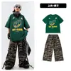 Ropa de Calle para Niños Ropa de Baile Callejero Moda Infantil Ropa para Niños Traje Fresco de Camuflaje de Manga Corta Ropa de Espectáculo para Niñas Hip-hop