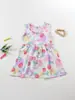 Vestido de Verano sin Mangas para Niña, Nuevo Vestido de Princesa con Estampado de Dibujos Animados, Vestido Corto Lindo y Elegante para Niños, Conjunto de Verano para Bebé