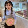 Otoño e Invierno caricatura felpa bolsa para niños linda garra de gato suave niña cadena hombro mensajero bolsa monedero para niñas al por mayor