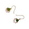 Set de Collar, Pulsera y Aretes de Perla Natural de Agua Dulce para Mujer, Marea Nacional Elegante, Oro 14K con Nota, Joyería de Jade Bi de Tres Piezas