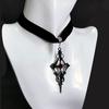 Pendientes de cruz de diamantes estilo punk oscuro de gran venta transfronteriza europea y americana, collar para mujer, pendientes de fiesta de Halloween
