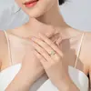 Anillo de Plata de Ley 925 de Lujo Ligero Elegante con Diamante Sintético para Mujer, Anillo Sencillo y de Moda Bañado en Oro de 14K con Corte Princesa