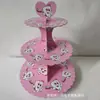 Soporte para Pasteles Peritoneal Impreso por Ambos Lados Serie de Dibujos Animados Soporte para Pasteles de Tres Niveles con Calidad Estable y No se Deforma Fácilmente