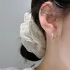 Brincos de Prata Esterlina S925 Nalan com Diamantes de Duas Fileiras, Moda Simples e de Nicho, Versáteis para o Trabalho e Uso Diário, Brincos Circulares M08098