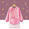 Delantal Infantil de Manga Larga de TPU Sin Lavado, Reversible, Dibujos Animados de Animales de Guardería, Delantal Bata Impermeable y a Prueba de Suciedad para Niños y Niñas