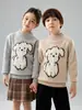 Suéter de Punto de Lana con Dibujos de Cachorros Espesos para Niños, Suéter de Punto de Cuello Redondo para Niños, Adorable para Bebé, Nueva Capa Base de Otoño e Invierno