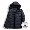 Jaqueta Puffer Masculina Enbu Moda Outono Inverno 80% Penugem de Pato Branco Casual Quente Jovem Cor Sólida Casaco Masculino Atacado