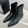 Botas de Cuña Estrechas de Punta Negra para Mujer 2026 Otoño/Invierno Nuevas Simples Coreanas Retro Adelgazantes Acortadoras Botines Cortos