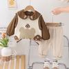 Traje de ropa de primavera para niña, estilo extranjero, cuello de muñeca, manga larga, ropa de primavera para niña 2025, primavera y otoño, nueva ropa para niña de moda