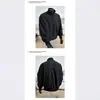 Chaqueta piloto de fábrica en stock para hombre, chaqueta tipo béisbol negra con cuello alto, atuendo ootd de otoño, chaqueta de moda