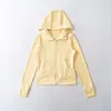 Sudadera con capucha ajustada protectora del sol, top de yoga, chaqueta tipo cárdigan + Pantalones rectos de cintura alta con cordón, conjunto deportivo